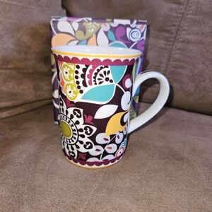 NIB Vera Bradley Retired Plum Crazy Porcelain Mug